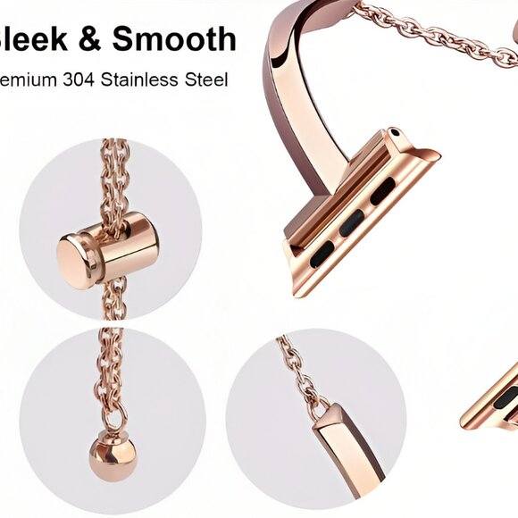 NEW Luxury Adjustable Steel Bracelet band For Apple Watch - Rosegold - Picture 6 of 10